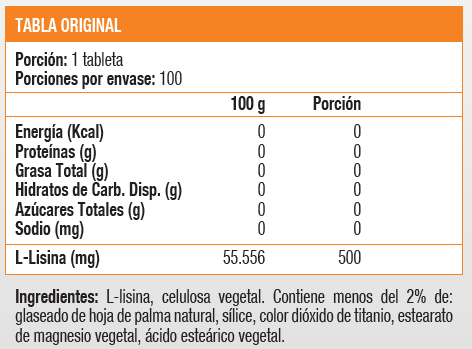 L-LYSINE 500 MG - 100 TAB