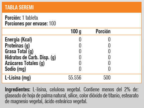 L-LYSINE 500 MG - 100 TAB