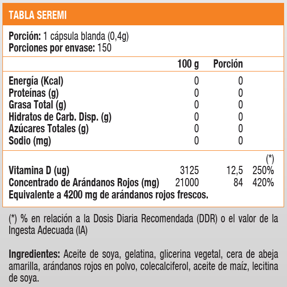 SUPER CRANBERRY 8400 MG PLUS VIT D3 1000 IU - 150 SOFT