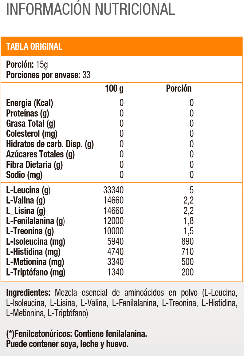 ESSENTIAL AMINO ACIDS - 500GR