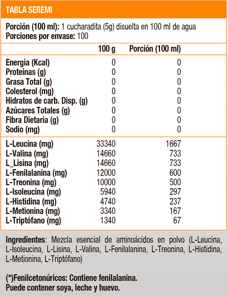 ESSENTIAL AMINO ACIDS - 500GR