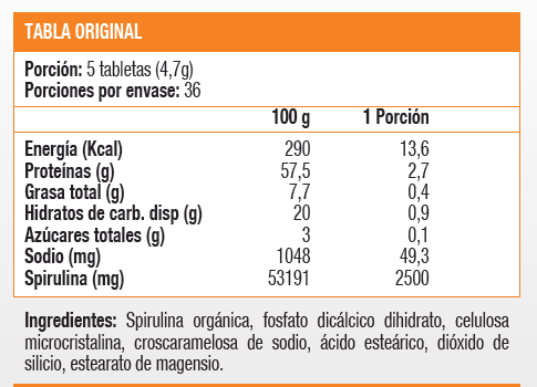 SPIRULINA - 360 TABS