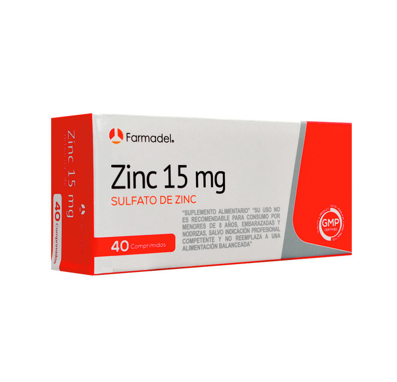 ZINC 15 MG 40 TABS